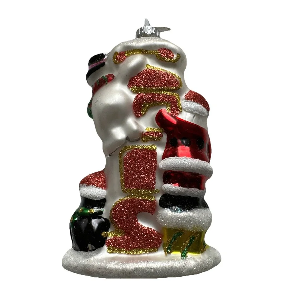 Christopher Radko Hand Blown Glass 2012 Santa Snowman Christmas Ornament